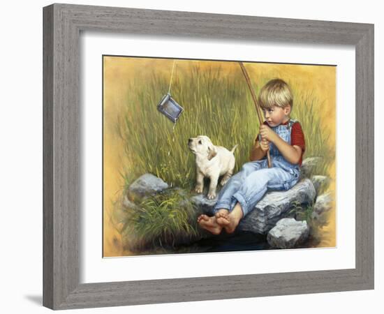 Fishing Blues-David Lindsley-Framed Giclee Print