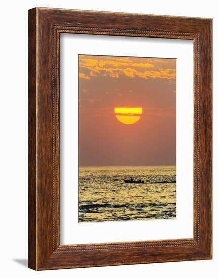 Fishing Boat and Sunset Off Playa Guiones Surf Beach-Rob Francis-Framed Photographic Print