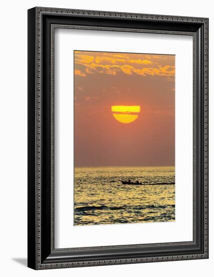 Fishing Boat and Sunset Off Playa Guiones Surf Beach-Rob Francis-Framed Photographic Print