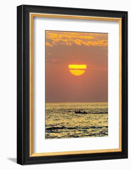 Fishing Boat and Sunset Off Playa Guiones Surf Beach-Rob Francis-Framed Photographic Print