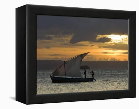 Fishing Boat at Dawn, Ramena Beach, Diego Suarez in North Madagascar-Inaki Relanzon-Framed Premier Image Canvas