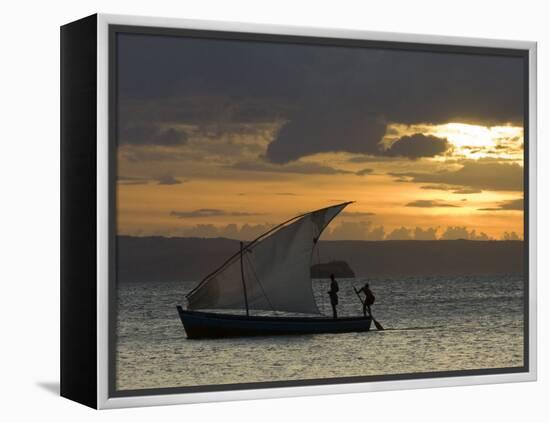 Fishing Boat at Dawn, Ramena Beach, Diego Suarez in North Madagascar-Inaki Relanzon-Framed Premier Image Canvas