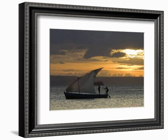 Fishing Boat at Dawn, Ramena Beach, Diego Suarez in North Madagascar-Inaki Relanzon-Framed Photographic Print