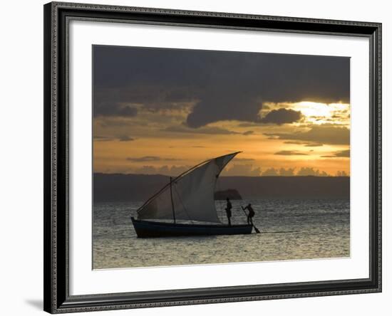 Fishing Boat at Dawn, Ramena Beach, Diego Suarez in North Madagascar-Inaki Relanzon-Framed Photographic Print