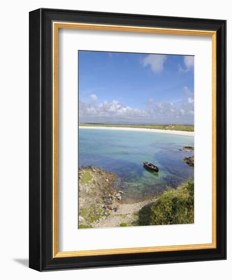 Fishing Boat at Dogs Bay, Connemara, County Galway, Connacht, Republic of Ireland-Gary Cook-Framed Photographic Print