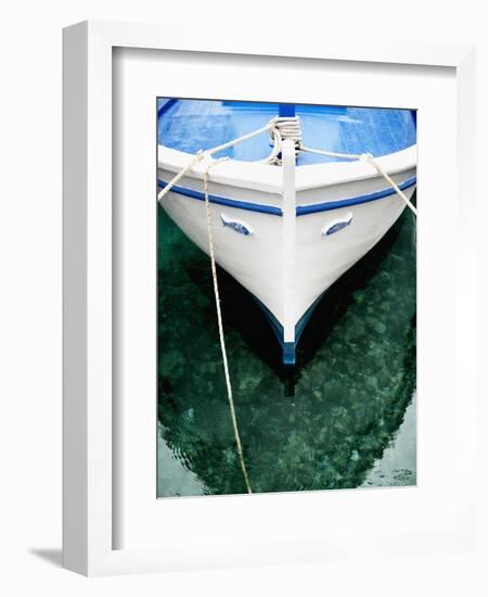 Fishing Boat at Mooring-Randy Faris-Framed Photographic Print