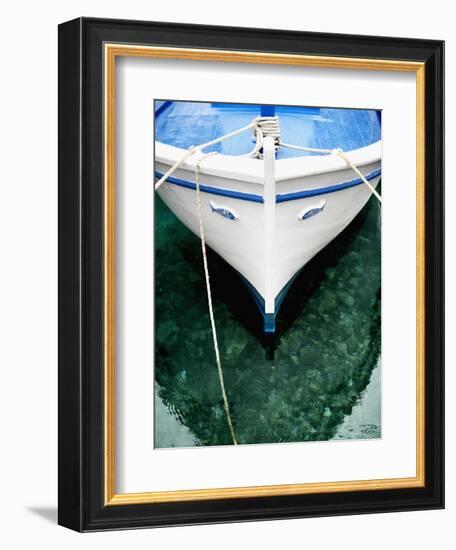 Fishing Boat at Mooring-Randy Faris-Framed Photographic Print