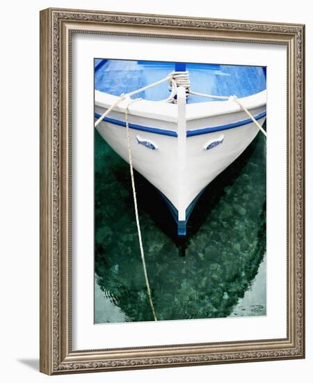 Fishing Boat at Mooring-Randy Faris-Framed Photographic Print