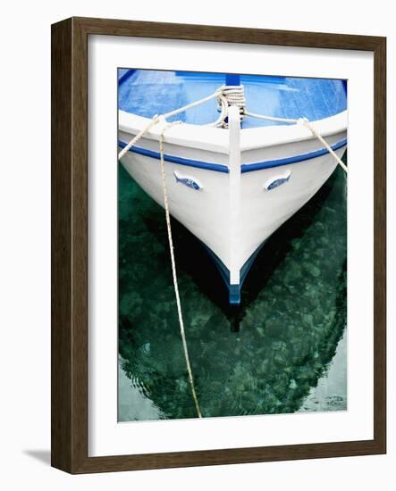 Fishing Boat at Mooring-Randy Faris-Framed Photographic Print