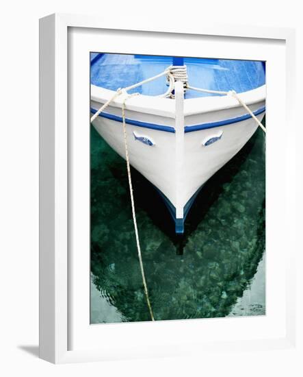 Fishing Boat at Mooring-Randy Faris-Framed Photographic Print