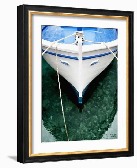 Fishing Boat at Mooring-Randy Faris-Framed Photographic Print