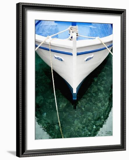 Fishing Boat at Mooring-Randy Faris-Framed Photographic Print