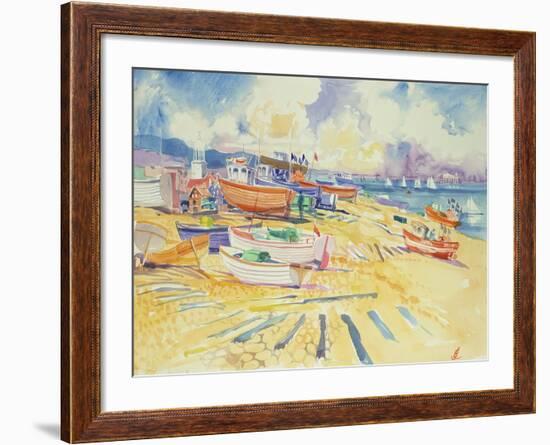 Fishing Boat Beach-Elizabeth Jane Lloyd-Framed Giclee Print