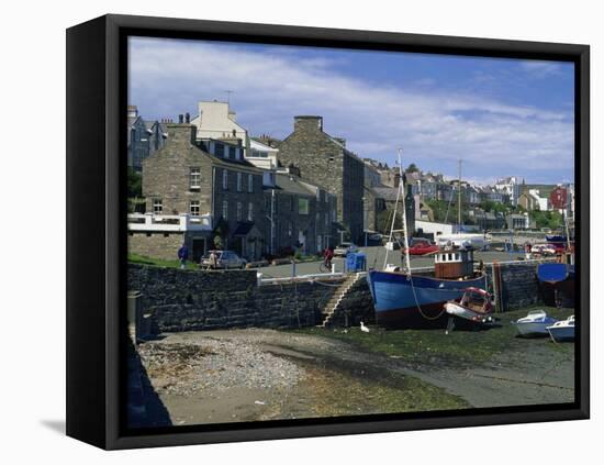 Fishing Boat Dried Out in the Old Harbour, Port St. Mary, Isle of Man, United Kingdom, Europe-Maxwell Duncan-Framed Premier Image Canvas