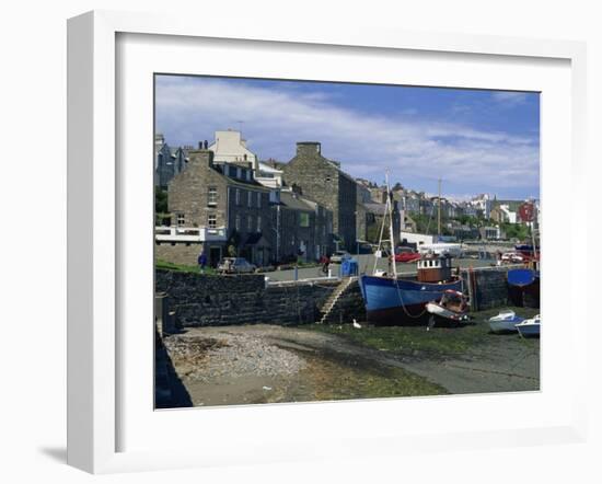 Fishing Boat Dried Out in the Old Harbour, Port St. Mary, Isle of Man, United Kingdom, Europe-Maxwell Duncan-Framed Photographic Print