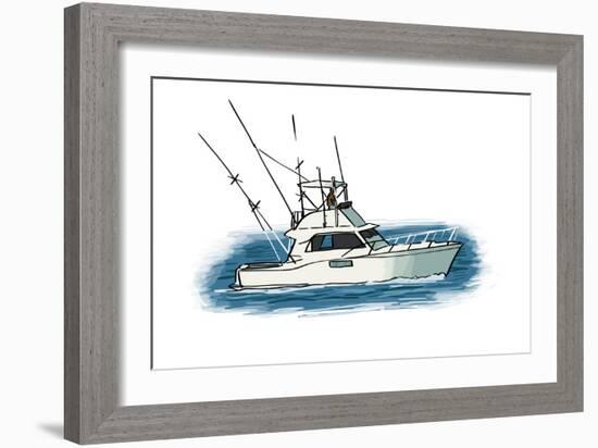 Fishing Boat - Icon-Lantern Press-Framed Art Print