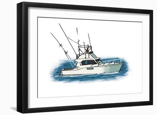 Fishing Boat - Icon-Lantern Press-Framed Art Print