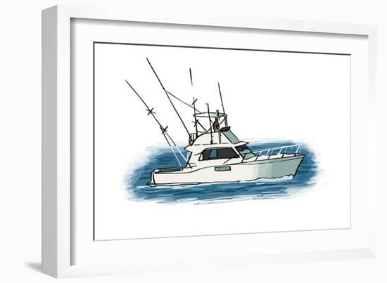 Fishing Boat - Icon-Lantern Press-Framed Art Print