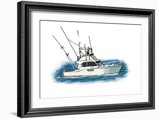 Fishing Boat - Icon-Lantern Press-Framed Art Print