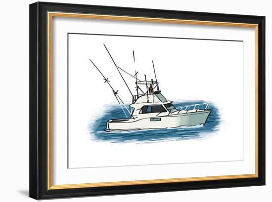 Fishing Boat - Icon-Lantern Press-Framed Art Print