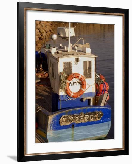 Fishing Boat in Port at Coastal Resort of Trebeurden, Cotes d'Armor, France-David Hughes-Framed Photographic Print