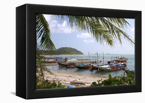 Fishing Boat in the Gulf of Thailand on the Island of Ko Samui, Thailand-David R. Frazier-Framed Premier Image Canvas