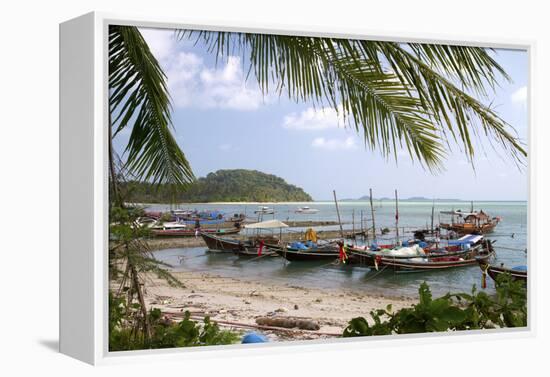 Fishing Boat in the Gulf of Thailand on the Island of Ko Samui, Thailand-David R. Frazier-Framed Premier Image Canvas