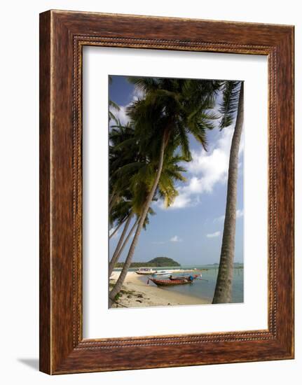 Fishing Boat in the Gulf of Thailand on the Island of Ko Samui, Thailand-David R. Frazier-Framed Photographic Print