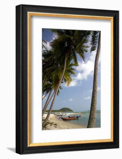 Fishing Boat in the Gulf of Thailand on the Island of Ko Samui, Thailand-David R. Frazier-Framed Photographic Print