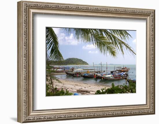 Fishing Boat in the Gulf of Thailand on the Island of Ko Samui, Thailand-David R. Frazier-Framed Photographic Print