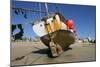 Fishing Boat in the Harbour at Low Tide, St Ives, Cornwall-Peter Thompson-Mounted Photographic Print