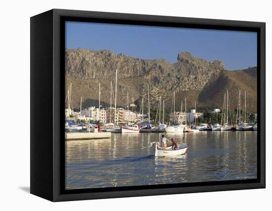 Fishing Boat Leaving Harbour, Puerto Pollensa, Mallorca (Majorca), Spain, Mediterranean-Ruth Tomlinson-Framed Premier Image Canvas