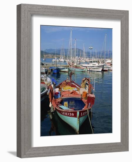 Fishing Boat Moored in the Harbour at Ajaccio, Island of Corsica, France, Mediterranean, Europe-Thouvenin Guy-Framed Photographic Print