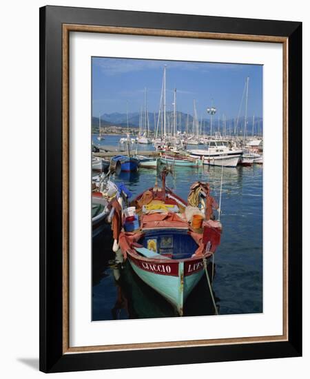 Fishing Boat Moored in the Harbour at Ajaccio, Island of Corsica, France, Mediterranean, Europe-Thouvenin Guy-Framed Photographic Print