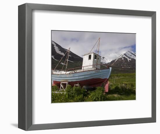 Fishing Boat on Land, Eyjafjordur, Iceland, Polar Regions-Michael Runkel-Framed Photographic Print