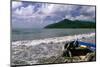 Fishing Boat on Maunabo Beach, Puerto Rico-George Oze-Mounted Photographic Print