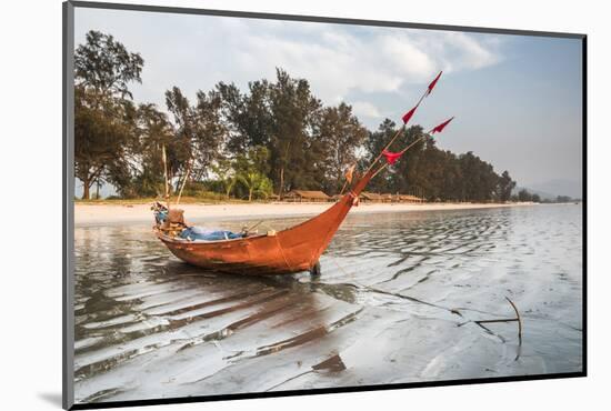 Fishing Boat on Maungmagan Beach, Dawei, Tanintharyi Region, Myanmar (Burma), Asia-Matthew Williams-Ellis-Mounted Photographic Print