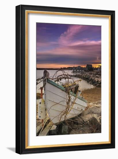 Fishing Boat on Shore-Lantern Press-Framed Art Print