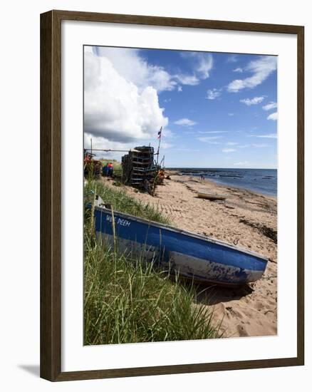 Fishing Boat on the Beach at Carnoustie, Angus, Scotland, United Kingdom, Europe-Mark Sunderland-Framed Photographic Print