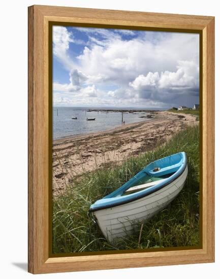 Fishing Boat on the Beach at Carnoustie, Angus, Scotland, United Kingdom, Europe-Mark Sunderland-Framed Premier Image Canvas