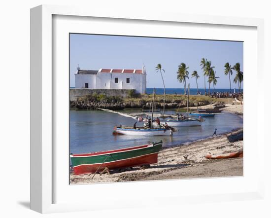 Fishing Boat on the Beach at Ilha Do Mozambique-Julian Love-Framed Photographic Print