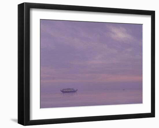 Fishing Boat on Vembanad Lake, Kerala-Derek Hare-Framed Giclee Print