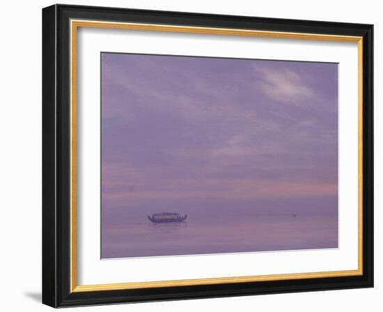 Fishing Boat on Vembanad Lake, Kerala-Derek Hare-Framed Giclee Print