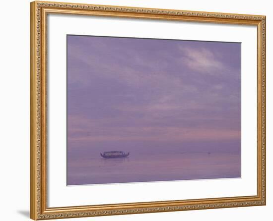 Fishing Boat on Vembanad Lake, Kerala-Derek Hare-Framed Giclee Print