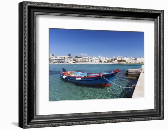 Fishing Boat, Port of Otranto, Lecce Province, Salentine Peninsula, Puglia, Italy, Europe-Markus Lange-Framed Photographic Print