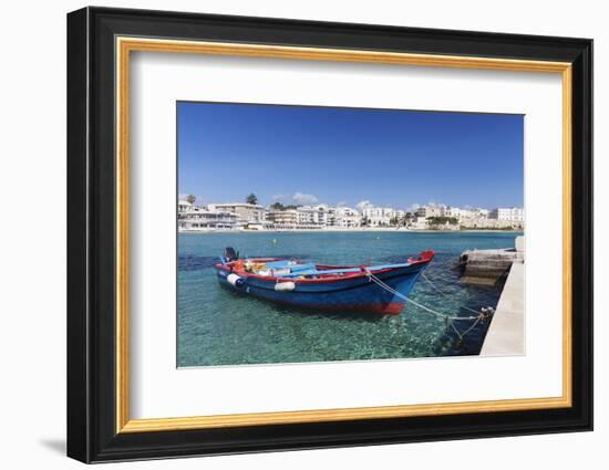 Fishing Boat, Port of Otranto, Lecce Province, Salentine Peninsula, Puglia, Italy, Europe-Markus Lange-Framed Photographic Print