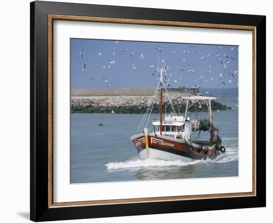 Fishing Boat Returning from Fishing, Deauville, Normandy, France-Guy Thouvenin-Framed Photographic Print