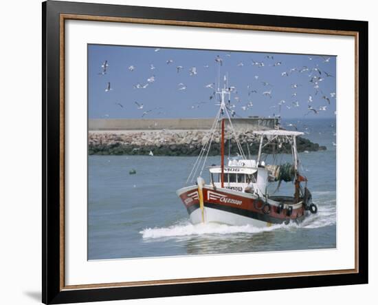 Fishing Boat Returning from Fishing, Deauville, Normandy, France-Guy Thouvenin-Framed Photographic Print