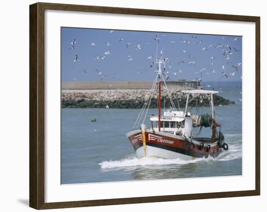 Fishing Boat Returning from Fishing, Deauville, Normandy, France-Guy Thouvenin-Framed Photographic Print