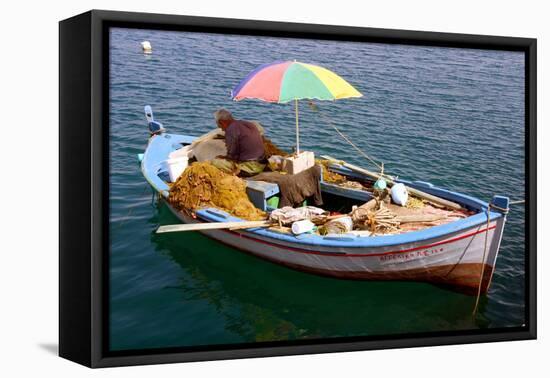 Fishing Boat, Sami, Kefalonia, Greece-Peter Thompson-Framed Premier Image Canvas